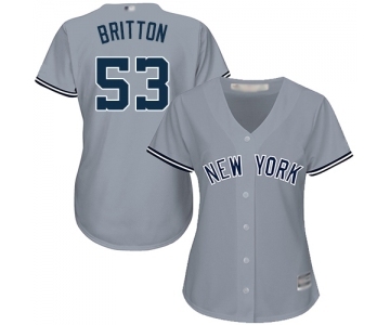 Women's New York Yankees #53 Zach Britton Authentic Grey Road Baseball Jersey