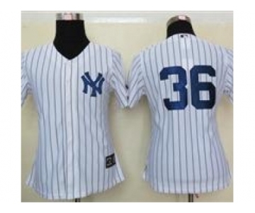 women mlb jerseys new york yankees #36 white[black stripe]