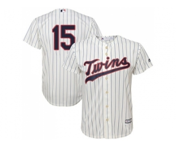 Youth Minnesota Twins #15 Glen Perkins Cream Strip Cool Base Stitched MLB Jersey