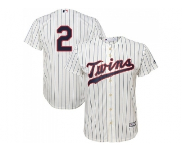 Youth Minnesota Twins #2 Brian Dozier Cream Strip Cool Base Stitched MLB Jersey