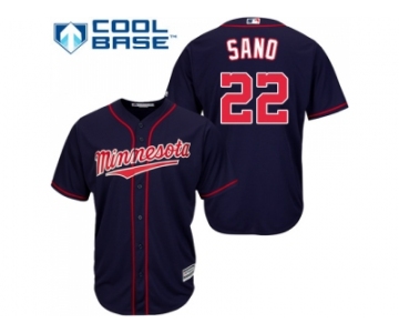 Youth Minnesota Twins #22 Miguel Sano Navy blue Cool Base Stitched MLB Jersey
