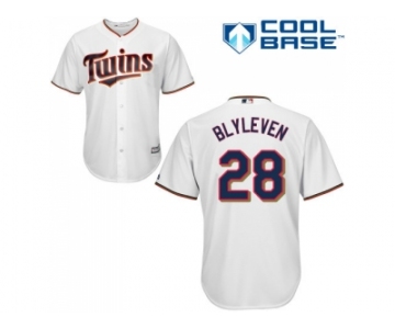 Youth Minnesota Twins #28 Bert Blyleven White Cool Base Stitched MLB Jersey