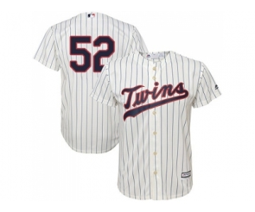 Youth Minnesota Twins #52 Byung-Ho Park Cream Strip Cool Base Stitched MLB Jersey