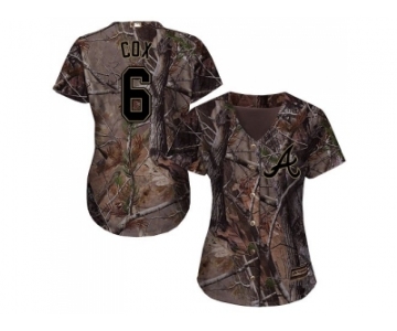 Women Atlanta Braves #6 Bobby Cox Camo Realtree Collection Cool Base Stitched MLB Jersey