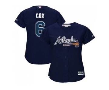 Women's Atlanta Braves #6 Bobby Cox Navy Blue Alternate Stitched MLB Jersey