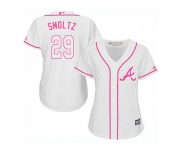 Women's Majestic Atlanta Braves #29 John Smoltz Authentic White Fashion Cool Base MLB Jersey