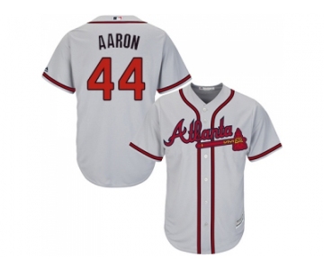 Youth Atlanta Braves #44 Hank Aaron Grey Cool Base Stitched MLB Jersey