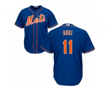 Youth Majestic New York Mets #11 Norichika Aoki Replica Royal Blue Alternate Home Cool Base MLB Jersey