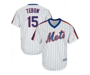 Youth Majestic New York Mets #15 Tim Tebow Replica White Alternate Cool Base MLB Jersey