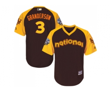 Youth Majestic New York Mets #3 Curtis Granderson Authentic Brown 2016 All-Star National League BP Cool Base MLB Jersey