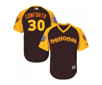 Youth Majestic New York Mets #30 Michael Conforto Authentic Brown 2016 All-Star National League BP Cool Base MLB Jersey