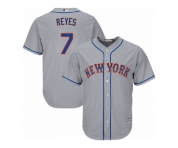 Youth Majestic New York Mets #7 Jose Reyes Replica Grey Road Cool Base MLB Jersey