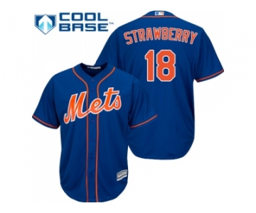 Youth New York Mets #18 Darryl Strawberry Blue Cool Base Stitched MLB Jersey