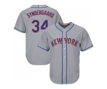Youth New York Mets #34 Noah Syndergaard Grey Cool Base Stitched MLB Jersey