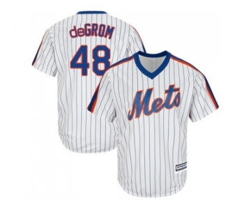 Youth New York Mets #48 Jacob DeGrom White(Blue Strip) Alternate Cool Base Stitched MLB Jersey