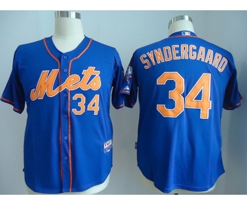 youth mlb jerseys new york mets #34 syndergaard blue[number orange][syndergaard]