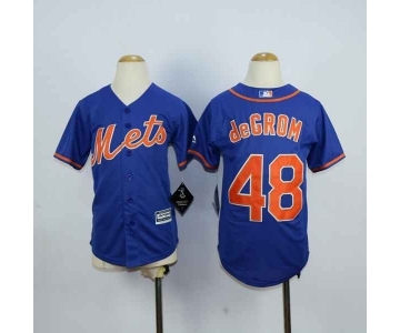 youth mlb jerseys new york mets #48 degrom blue[number orange]