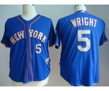 youth mlb jerseys new york mets #5 wright blue[number silver]