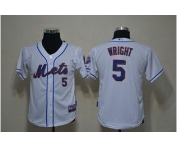 youth mlb new york mets #5 david wright white