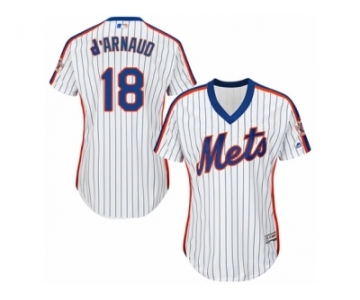 Women's Majestic New York Mets #18 Travis d'Arnaud Replica White Alternate Cool Base MLB Jersey