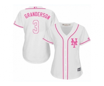 Women's Majestic New York Mets #3 Curtis Granderson Authentic White Fashion Cool Base MLB Jersey