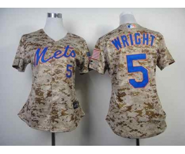 women mlb jerseys new york mets #5 wright camo[2014 new]