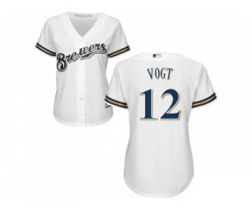 Women Milwaukee Brewers #12 Stephen Vogt White Home Stitched MLB Jersey