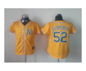 women mlb jerseys oakland athletics #52 yoenis cespedes yellow