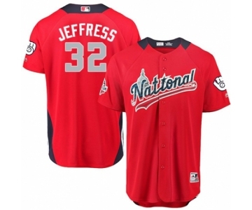 Youth Majestic Milwaukee Brewers #32 Jeremy Jeffress Game Red National League 2018 MLB All-Star MLB Jersey