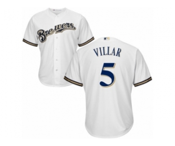 Youth Majestic Milwaukee Brewers #5 Jonathan Villar Replica White Home Cool Base MLB Jersey