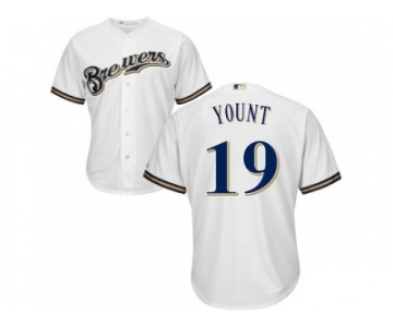 Youth Milwaukee Brewers #19 Robin Yount White Cool Base Stitched MLB Jersey