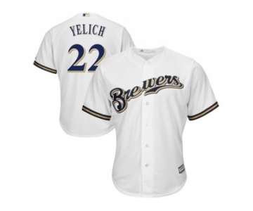 Youth Milwaukee Brewers #22 Christian Yelich White Cool Base Stitched MLB Jersey