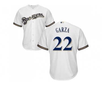 Youth Milwaukee Brewers #22 Matt Garza White Cool Base Stitched MLB Jersey
