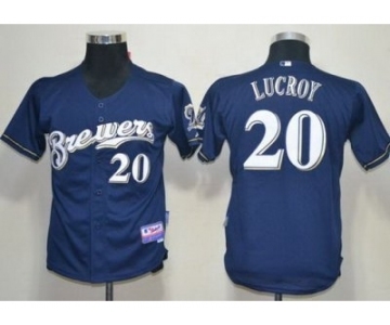 youth mlb jerseys milwaukee brewers #20 lucroy blue