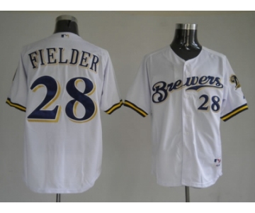 youth mlb milwaukee brewers #28 fielder white