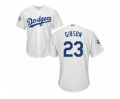 Youth Majestic Los Angeles Dodgers #23 Kirk Gibson Replica White Home 2017 World Series Bound Cool Base MLB Jersey
