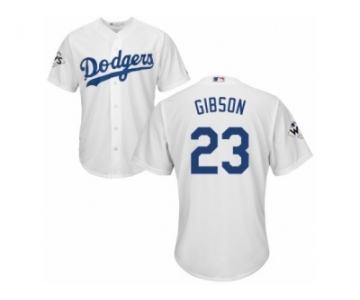 Youth Majestic Los Angeles Dodgers #23 Kirk Gibson Replica White Home 2017 World Series Bound Cool Base MLB Jersey