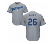 Youth Majestic Los Angeles Dodgers #26 Chase Utley Replica Grey Road 2017 World Series Bound Cool Base MLB Jersey