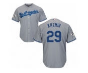 Youth Majestic Los Angeles Dodgers #29 Scott Kazmir Replica Grey Road 2017 World Series Bound Cool Base MLB Jersey