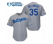 Youth Majestic Los Angeles Dodgers #35 Cody Bellinger Replica Grey Road 2017 World Series Bound Cool Base MLB Jersey