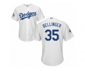 Youth Majestic Los Angeles Dodgers #35 Cody Bellinger Replica White Home 2017 World Series Bound Cool Base MLB Jersey
