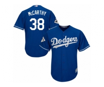 Youth Majestic Los Angeles Dodgers #38 Brandon McCarthy Replica Royal Blue Alternate 2017 World Series Bound Cool Base MLB Jersey