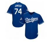Youth Majestic Los Angeles Dodgers #74 Kenley Jansen Replica Royal Blue Alternate 2017 World Series Bound Cool Base MLB Jersey