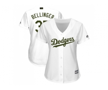 Women Los Angeles Dodgers #35 Cody Bellinger White 2018 Memorial Day Cool Base Stitched MLB Jersey
