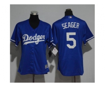 Women's Los Angeles Dodgers #5 Corey Seager Blue Alternate Stitched MLB Jersey