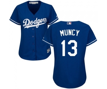 Women's Majestic Los Angeles Dodgers #13 Max Muncy Authentic Royal Blue Alternate Cool Base MLB Jersey