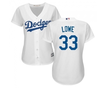 Women's Majestic Los Angeles Dodgers #33 Mark Lowe Authentic White Home Cool Base MLB Jersey