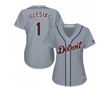 Women's Detroit Tigers #1 Jose Iglesias Grey Road Stitched MLB Jersey