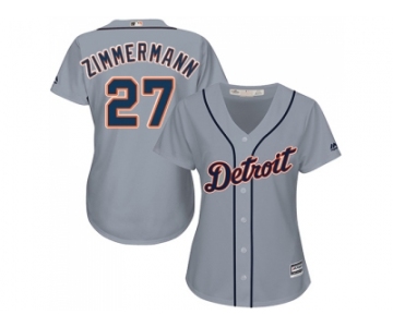 Women's Detroit Tigers #27 Jordan Zimmermann Grey Road Stitched MLB Jersey
