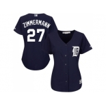 Women's Detroit Tigers #27 Jordan Zimmermann Navy Blue Alternate Stitched MLB Jersey